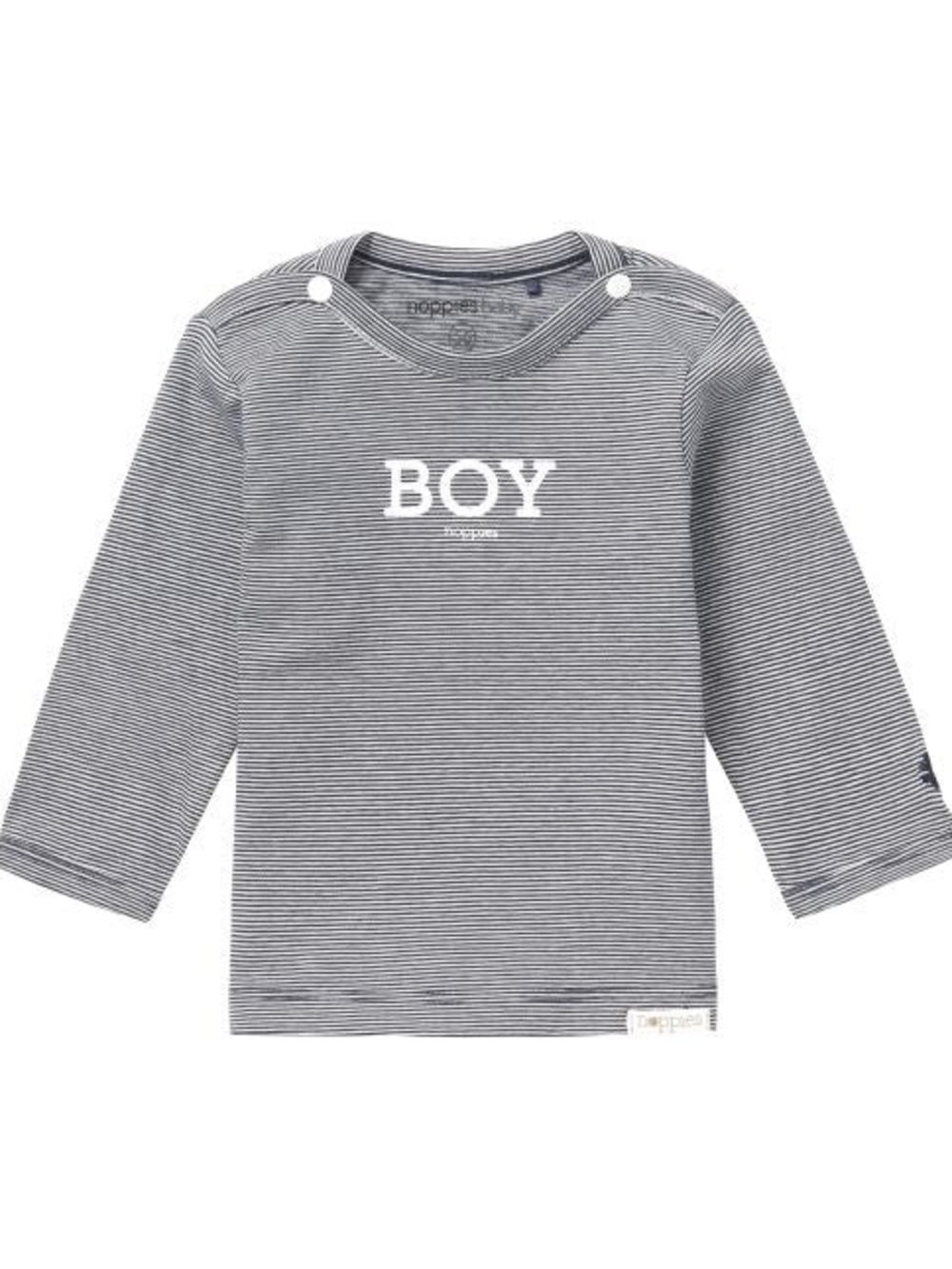 Noppies navy  & White Striped Long Sleeve Tee with White 'BOY' Print